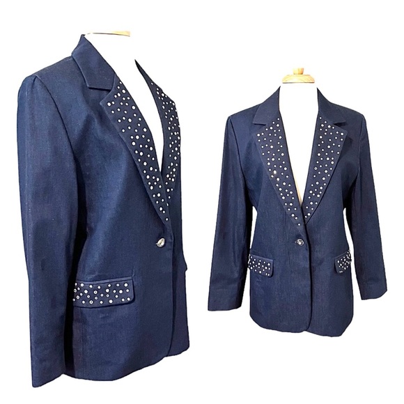 Denim and Rhinestone Tailored by Harlan Blazer - Picture 2 of 12